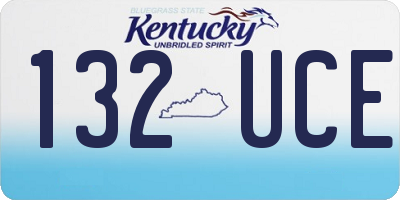 KY license plate 132UCE