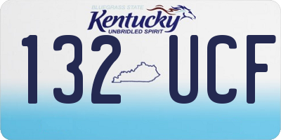 KY license plate 132UCF