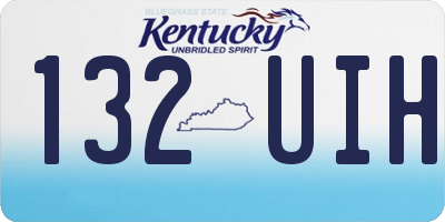 KY license plate 132UIH