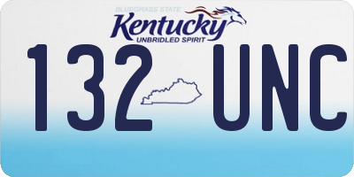 KY license plate 132UNC