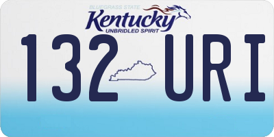 KY license plate 132URI