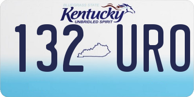 KY license plate 132URO