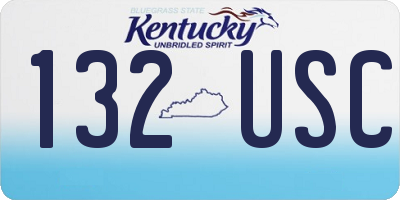 KY license plate 132USC