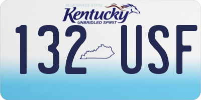 KY license plate 132USF