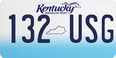 KY license plate 132USG