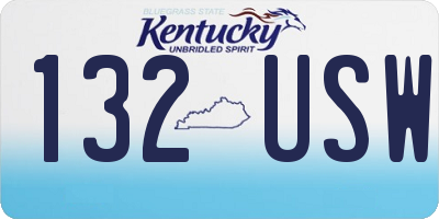 KY license plate 132USW