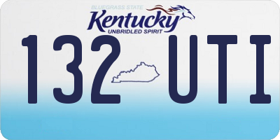 KY license plate 132UTI