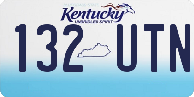 KY license plate 132UTN