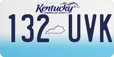 KY license plate 132UVK