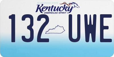 KY license plate 132UWE