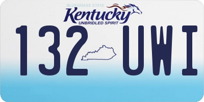 KY license plate 132UWI