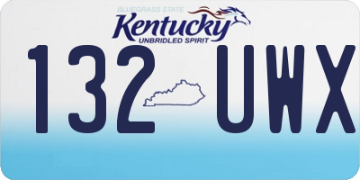 KY license plate 132UWX
