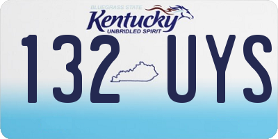 KY license plate 132UYS
