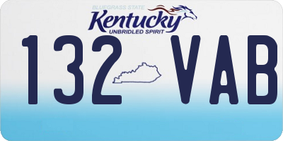 KY license plate 132VAB
