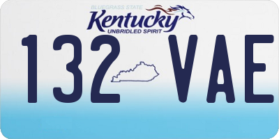 KY license plate 132VAE