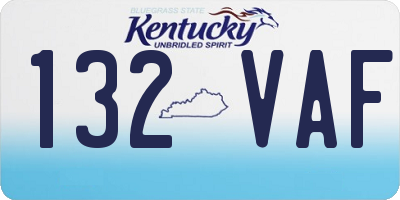 KY license plate 132VAF