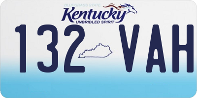 KY license plate 132VAH