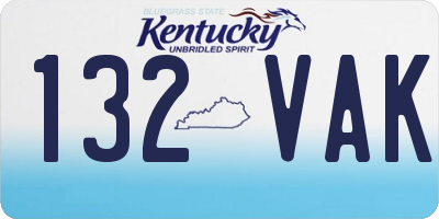 KY license plate 132VAK