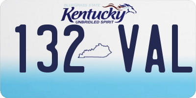 KY license plate 132VAL