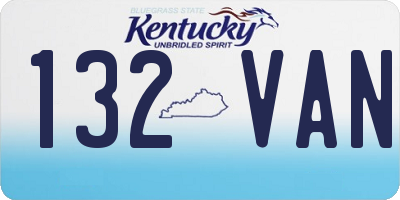 KY license plate 132VAN
