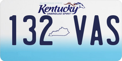 KY license plate 132VAS
