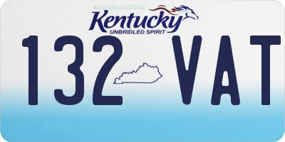 KY license plate 132VAT