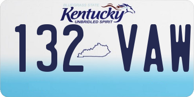 KY license plate 132VAW