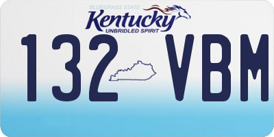 KY license plate 132VBM