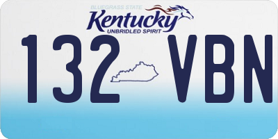 KY license plate 132VBN