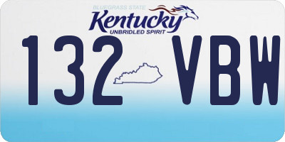 KY license plate 132VBW