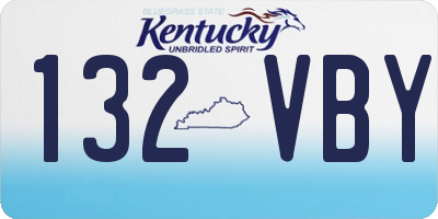 KY license plate 132VBY