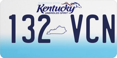KY license plate 132VCN