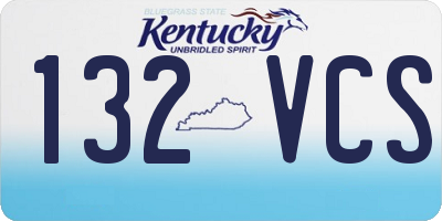 KY license plate 132VCS