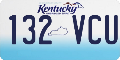 KY license plate 132VCU