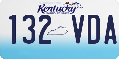 KY license plate 132VDA