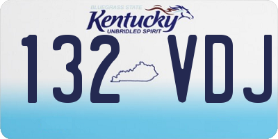 KY license plate 132VDJ