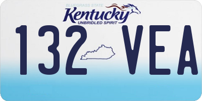 KY license plate 132VEA