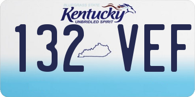 KY license plate 132VEF