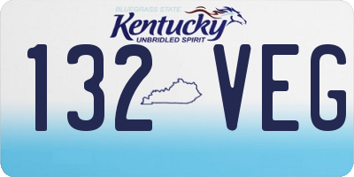 KY license plate 132VEG