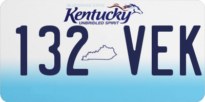 KY license plate 132VEK