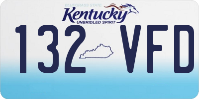 KY license plate 132VFD