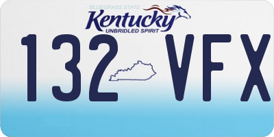 KY license plate 132VFX