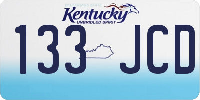 KY license plate 133JCD
