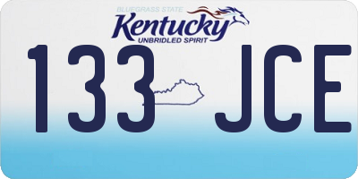 KY license plate 133JCE