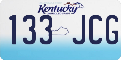 KY license plate 133JCG