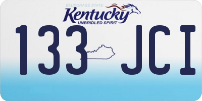 KY license plate 133JCI