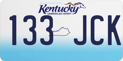 KY license plate 133JCK