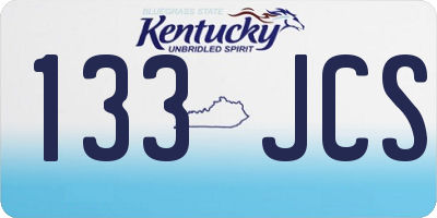 KY license plate 133JCS