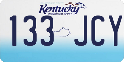 KY license plate 133JCY
