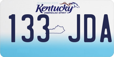 KY license plate 133JDA